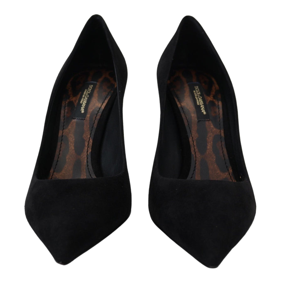 Dolce & Gabbana Elegant Black Suede Stiletto Heels Pumps