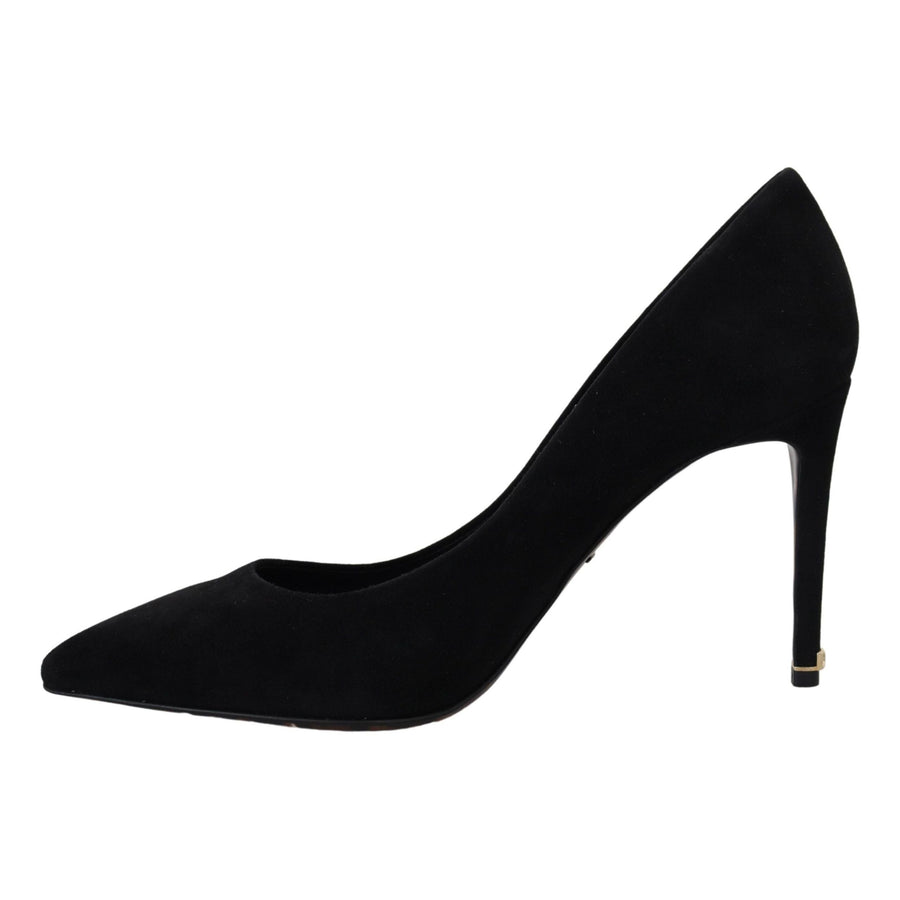 Dolce & Gabbana Elegant Black Suede Stiletto Heels Pumps