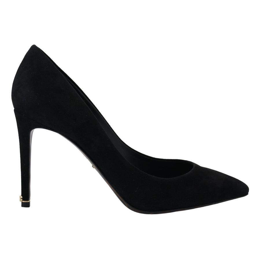 Dolce & Gabbana Elegant Black Suede Stiletto Heels Pumps