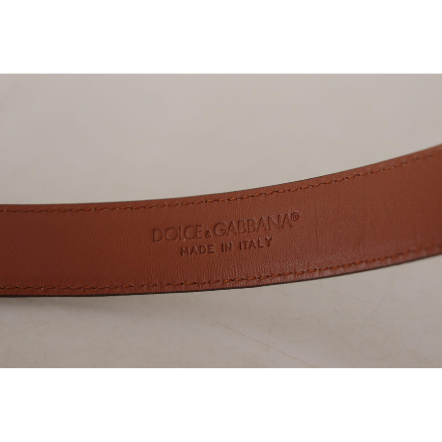 Dolce & Gabbana Elegant Engraved Leather Belt - Timeless Style