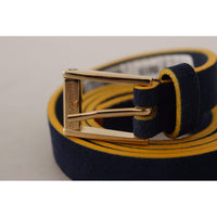 Dolce & Gabbana Chic Blue Suede Logo Buckle Belt