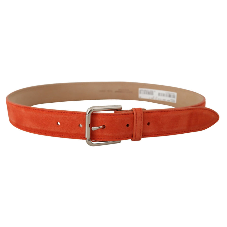 Dolce & Gabbana Elegant Suede Leather Belt in Vibrant Orange