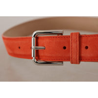 Dolce & Gabbana Elegant Suede Leather Belt in Vibrant Orange