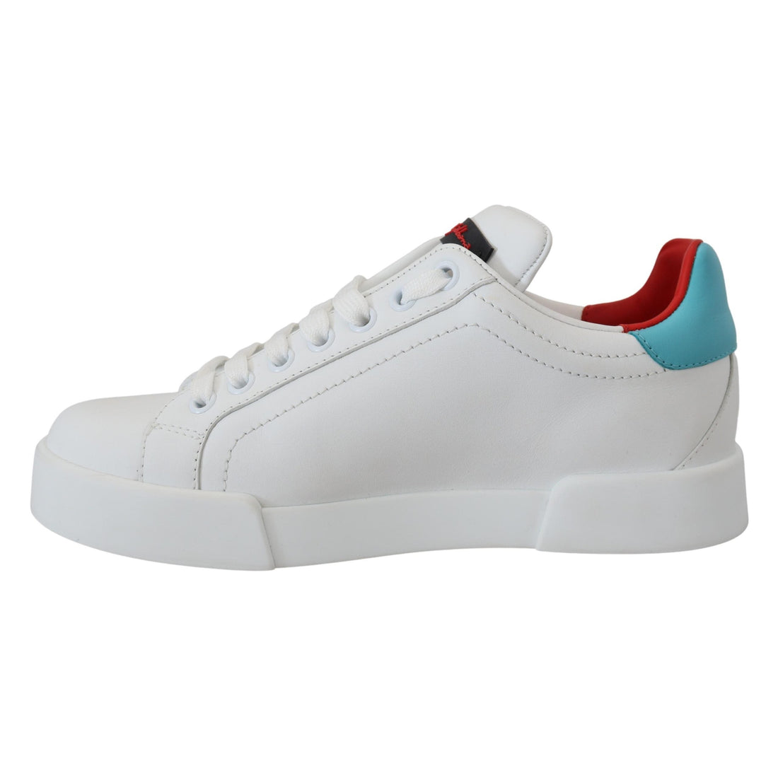 Dolce & Gabbana Elegant White Portofino Leather Sneakers