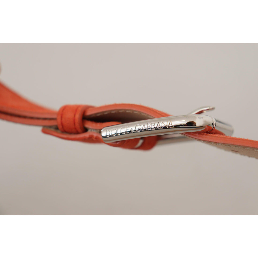 Dolce & Gabbana Elegant Suede Leather Belt in Vibrant Orange