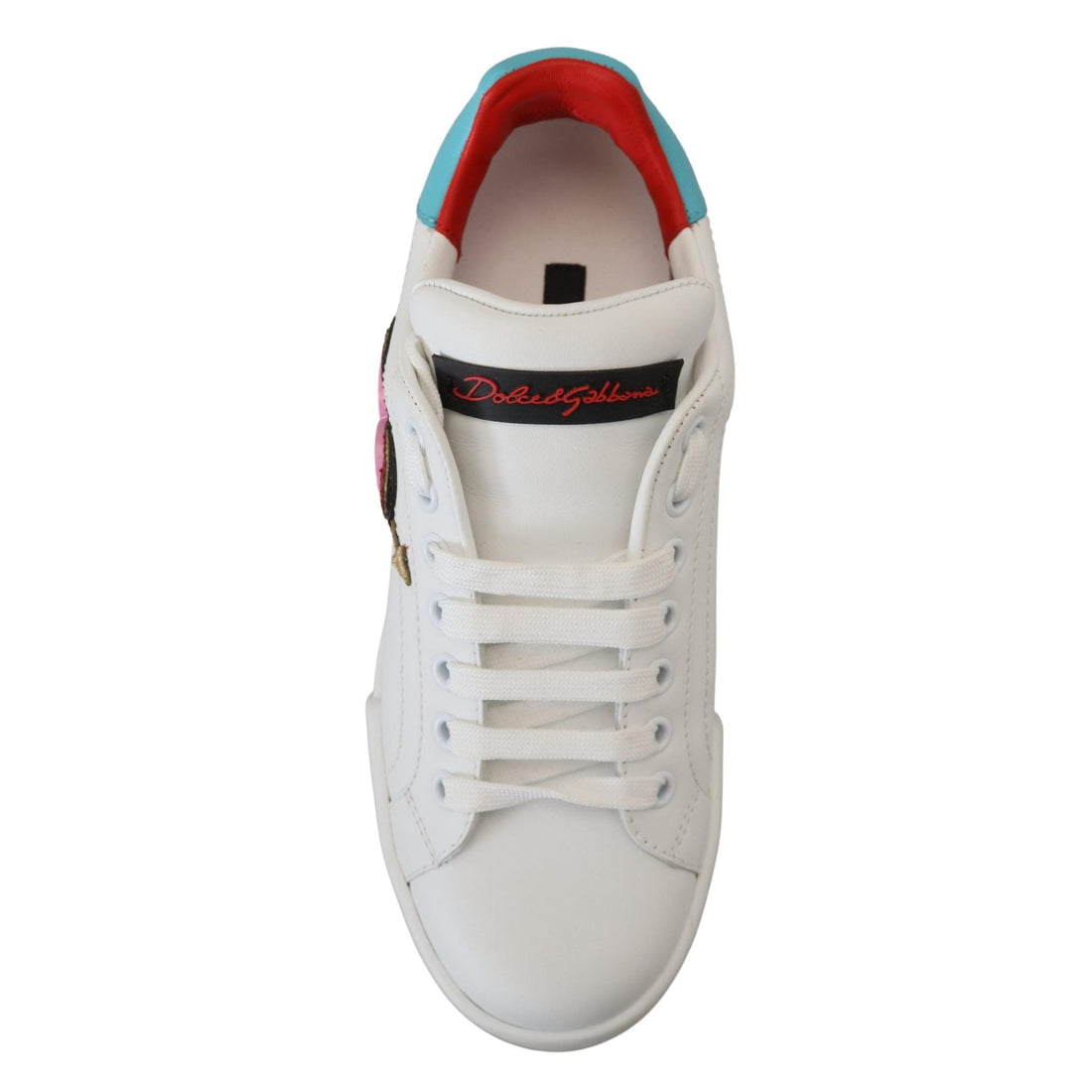 Dolce & Gabbana Elegant White Portofino Leather Sneakers