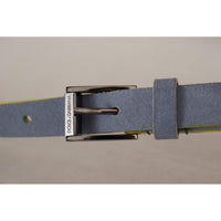 Dolce & Gabbana Elegant Suede Belt with Engraved Buckle