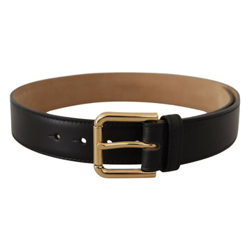 Dolce & Gabbana Elegant Leather Belt with Logo Buckle