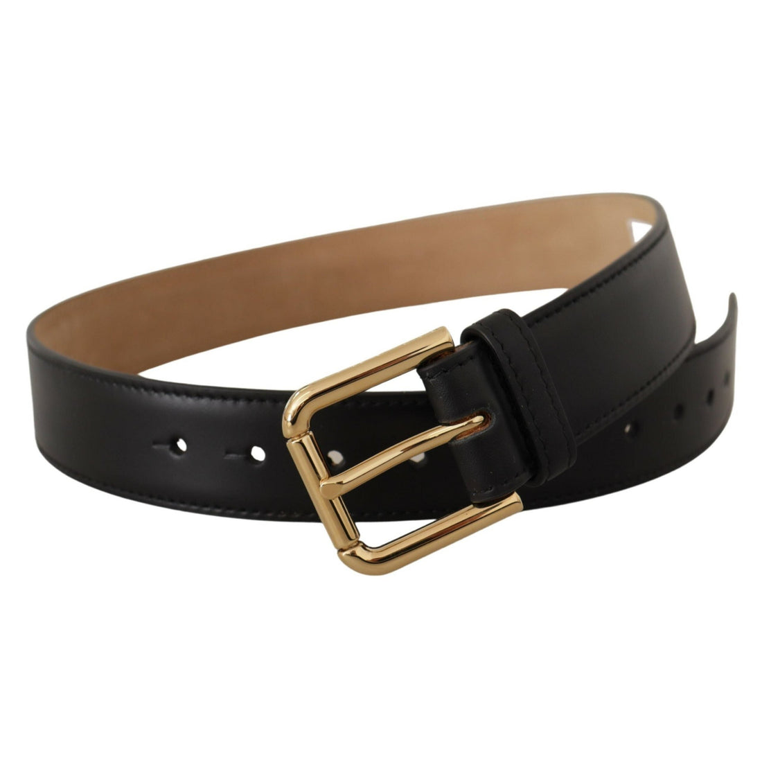 Dolce & Gabbana Elegant Leather Belt with Logo Buckle