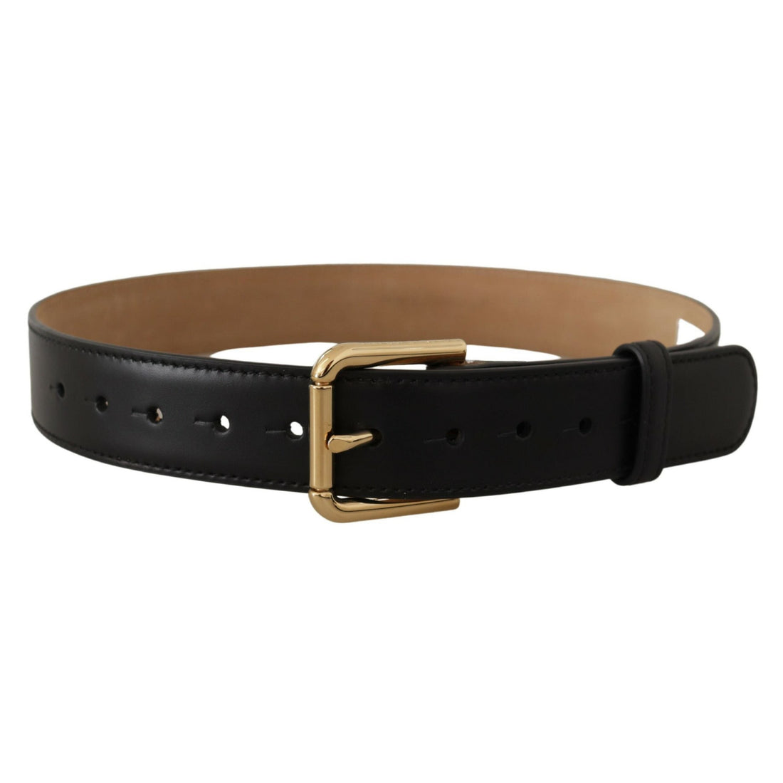 Dolce & Gabbana Elegant Leather Belt with Logo Buckle