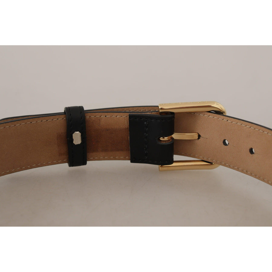 Dolce & Gabbana Elegant Leather Belt with Logo Buckle