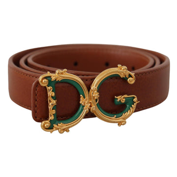 Dolce & Gabbana Elegant Leather Belt with Logo Buckle