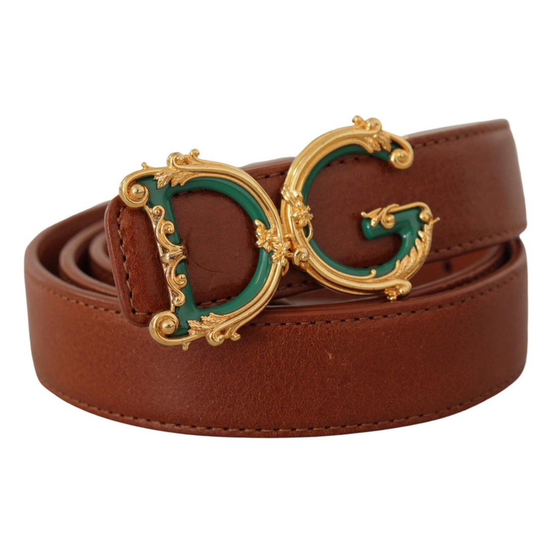 Dolce & Gabbana Elegant Leather Belt with Logo Buckle