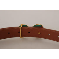 Dolce & Gabbana Elegant Leather Belt with Logo Buckle