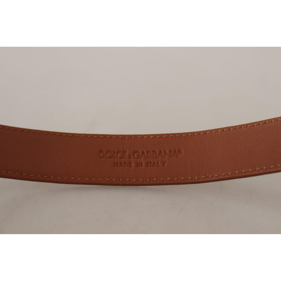 Dolce & Gabbana Elegant Leather Belt with Logo Buckle