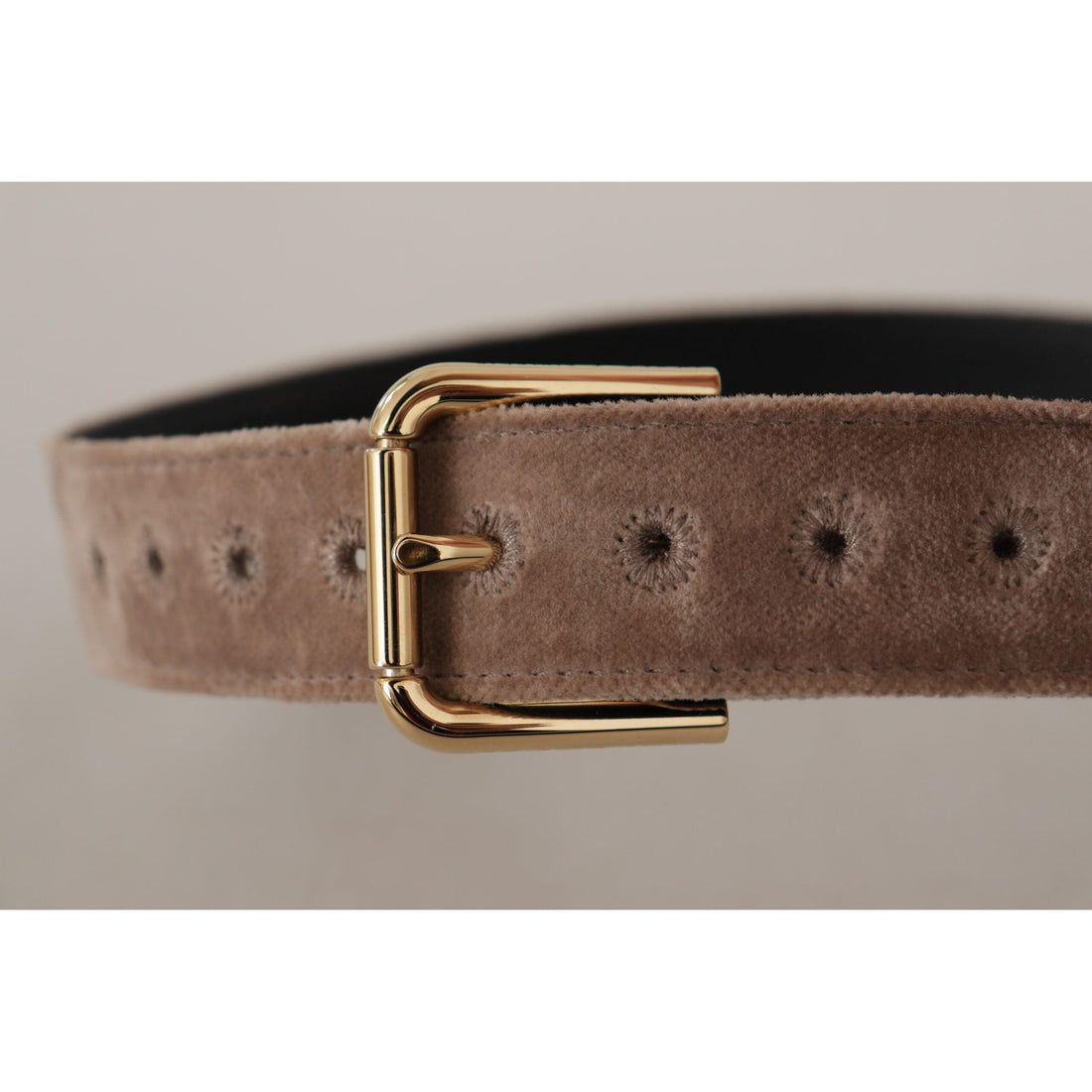 Dolce & Gabbana Elegant Velvet Logo Buckle Belt