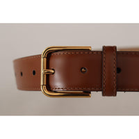 Dolce & Gabbana Elegant Leather Belt with Engraved Buckle