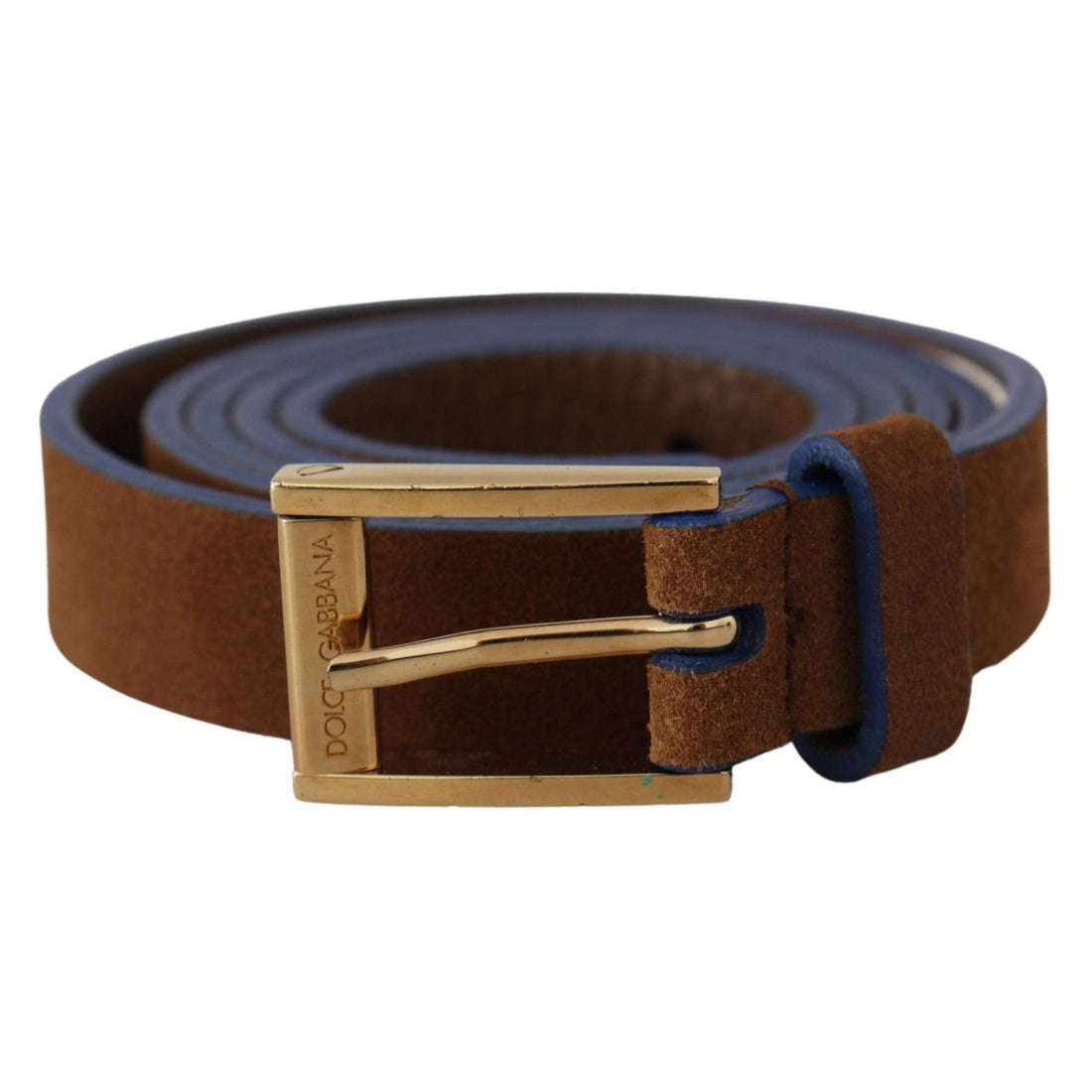 Dolce & Gabbana Elegant Suede Leather Belt with Logo Engraved Buckle