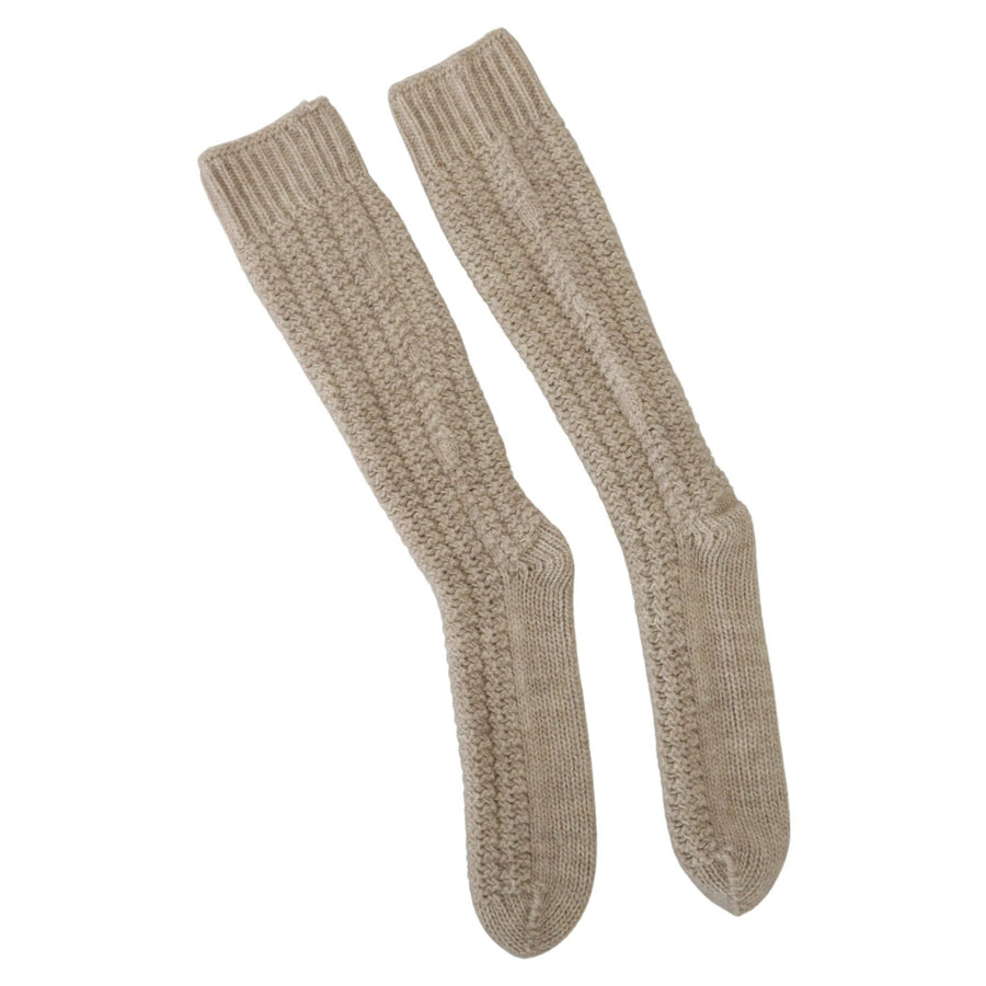 Dolce & Gabbana Chic Beige Wool Blend Over-the-Calf Socks