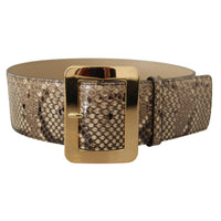 Dolce & Gabbana Elegant Leather Belt with Engraved Buckle