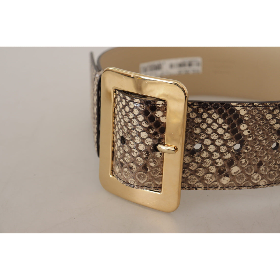 Dolce & Gabbana Elegant Leather Belt with Engraved Buckle