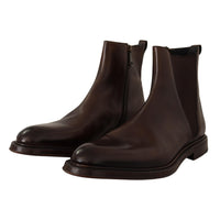 Dolce & Gabbana Brown Leather Chelsea Mens Boots