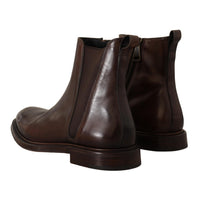 Dolce & Gabbana Brown Leather Chelsea Mens Boots