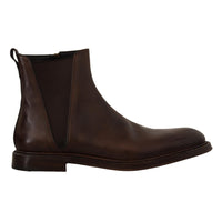 Dolce & Gabbana Brown Leather Chelsea Mens Boots