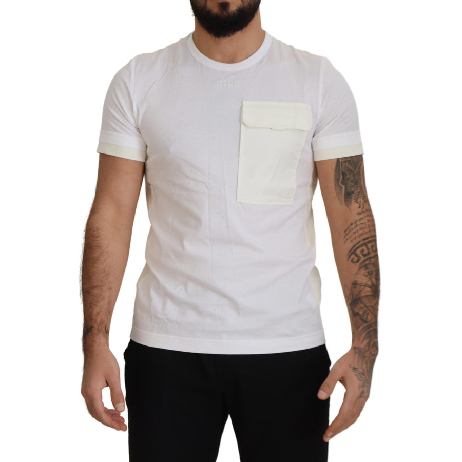 Dolce & Gabbana Elegant White Cotton Tee with DG Chest Pocket