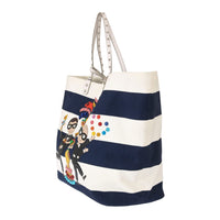 Dolce & Gabbana Chic Striped Beatrice Tote Handbag