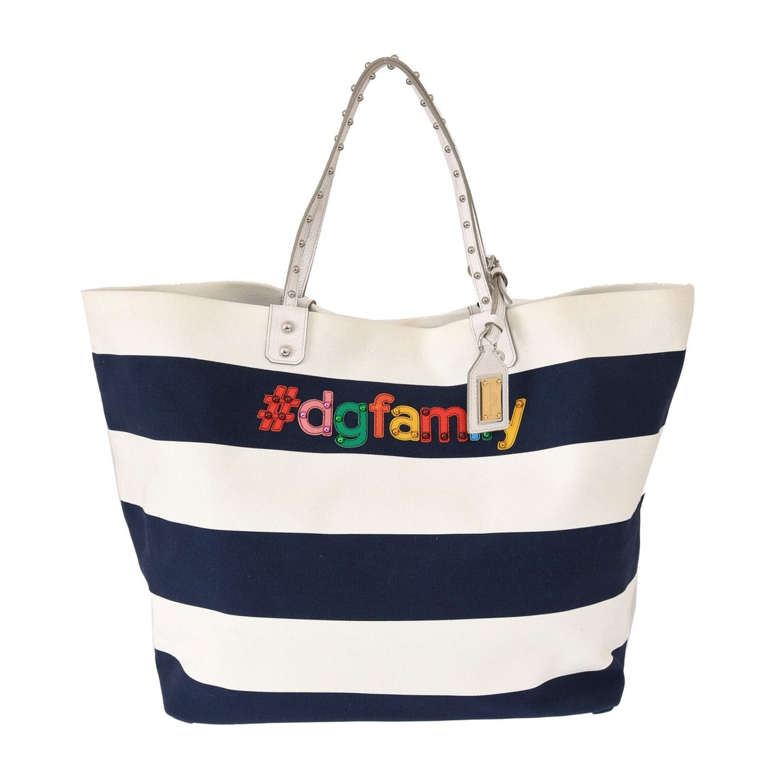 Dolce & Gabbana Chic Striped Beatrice Tote Handbag