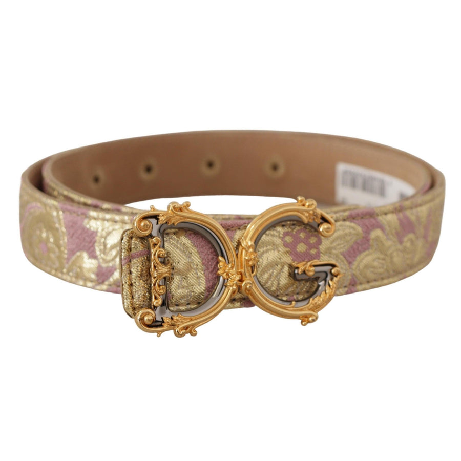 Dolce & Gabbana Chic Gold and Pink Leather Belt