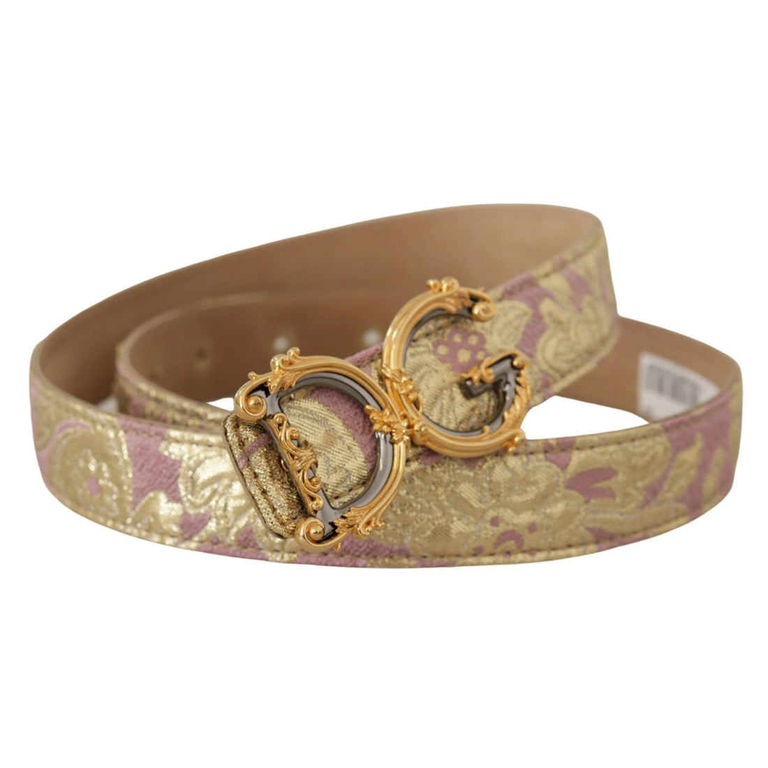 Dolce & Gabbana Chic Gold and Pink Leather Belt