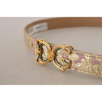 Dolce & Gabbana Chic Gold and Pink Leather Belt