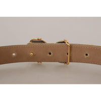 Dolce & Gabbana Chic Gold and Pink Leather Belt