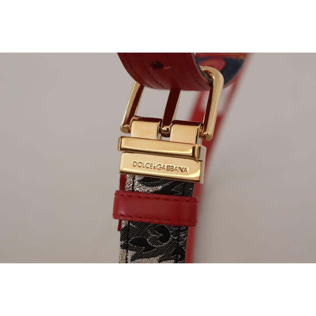 Dolce & Gabbana Chic Multicolor Leather Belt with Engraved Buckle