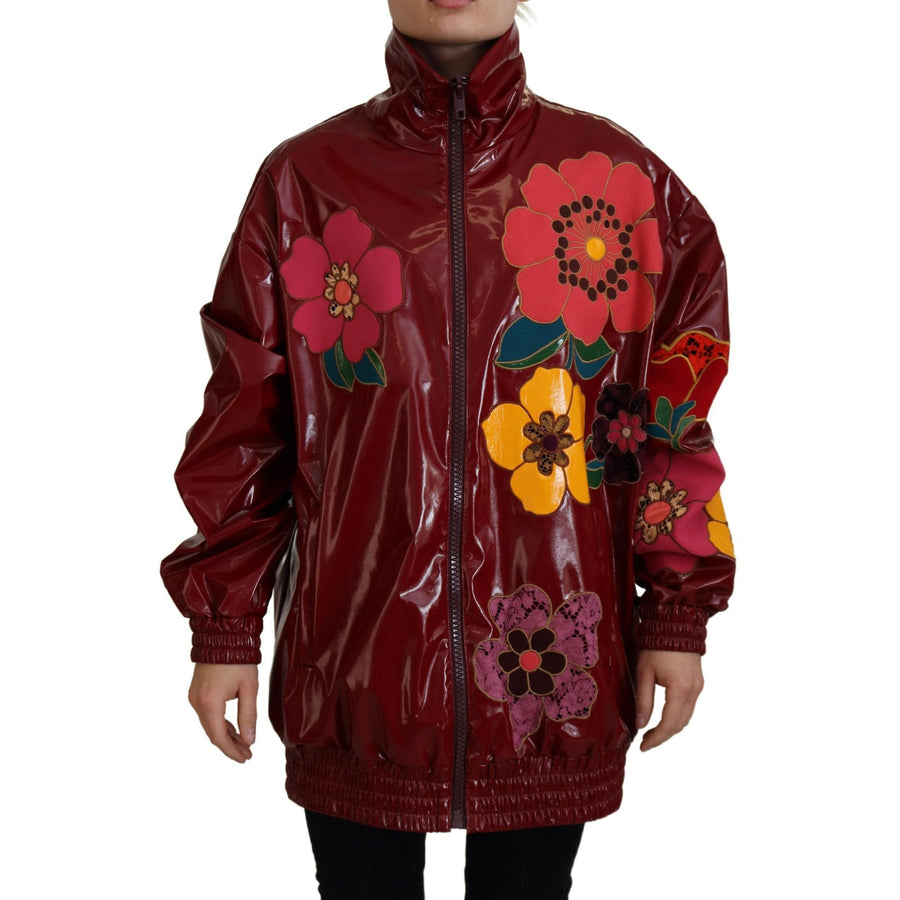 Dolce & Gabbana Maroon Floral Luxe Jacket