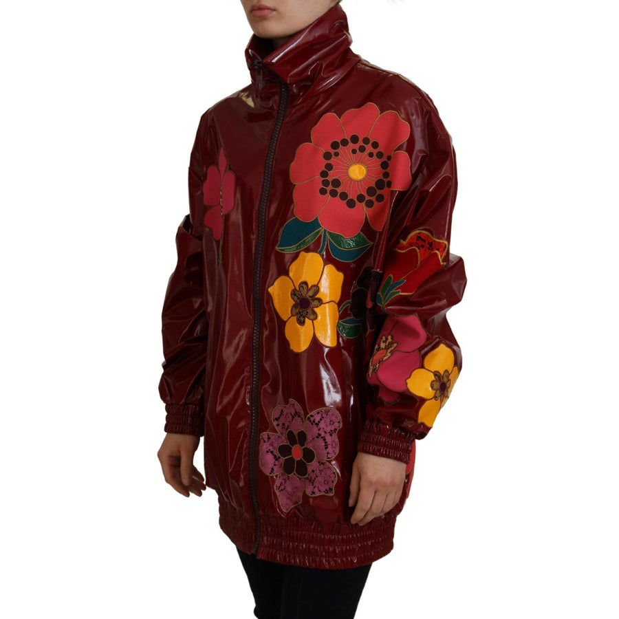 Dolce & Gabbana Maroon Floral Luxe Jacket