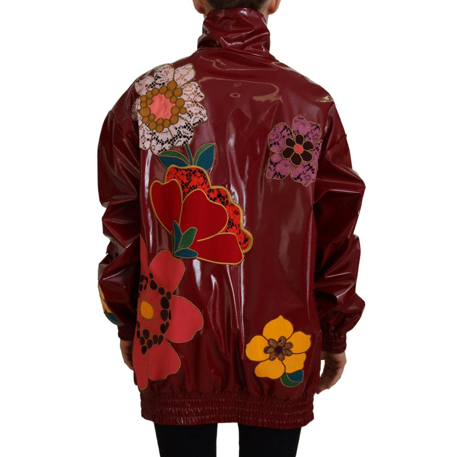 Dolce & Gabbana Maroon Floral Luxe Jacket