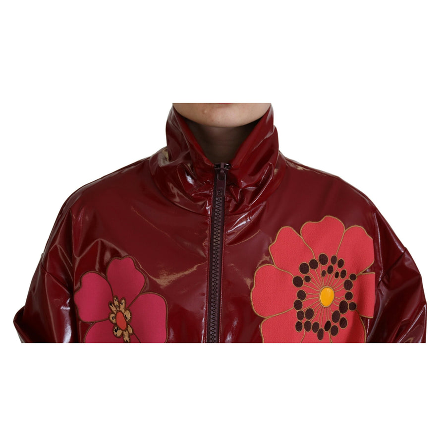 Dolce & Gabbana Maroon Floral Luxe Jacket