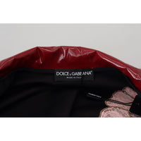 Dolce & Gabbana Maroon Floral Luxe Jacket