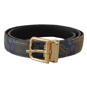 Dolce & Gabbana Elegant Navy Blue Leather Belt