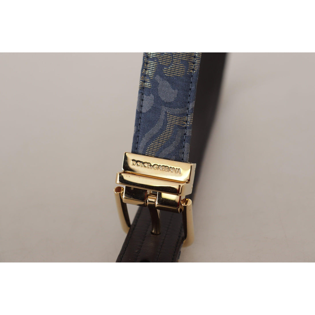 Dolce & Gabbana Elegant Navy Blue Leather Belt