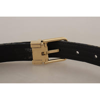 Dolce & Gabbana Elegant Navy Blue Leather Belt