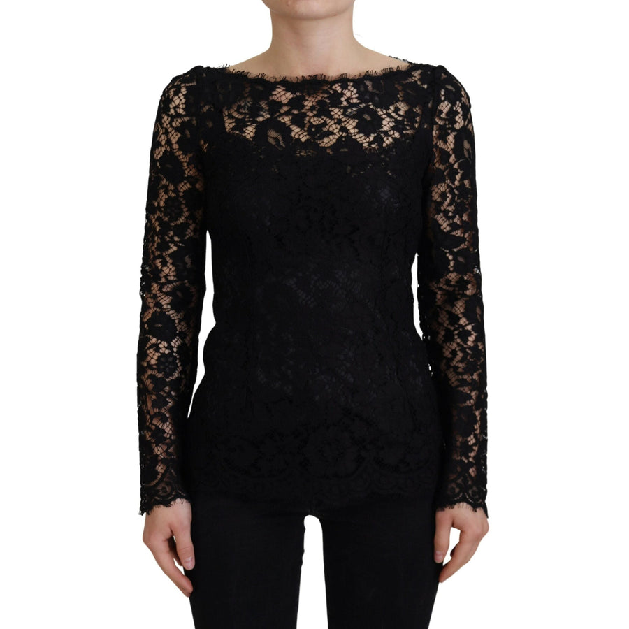 Dolce & Gabbana Elegant Floral Lace Long Sleeve Top