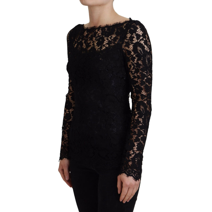 Dolce & Gabbana Elegant Floral Lace Long Sleeve Top