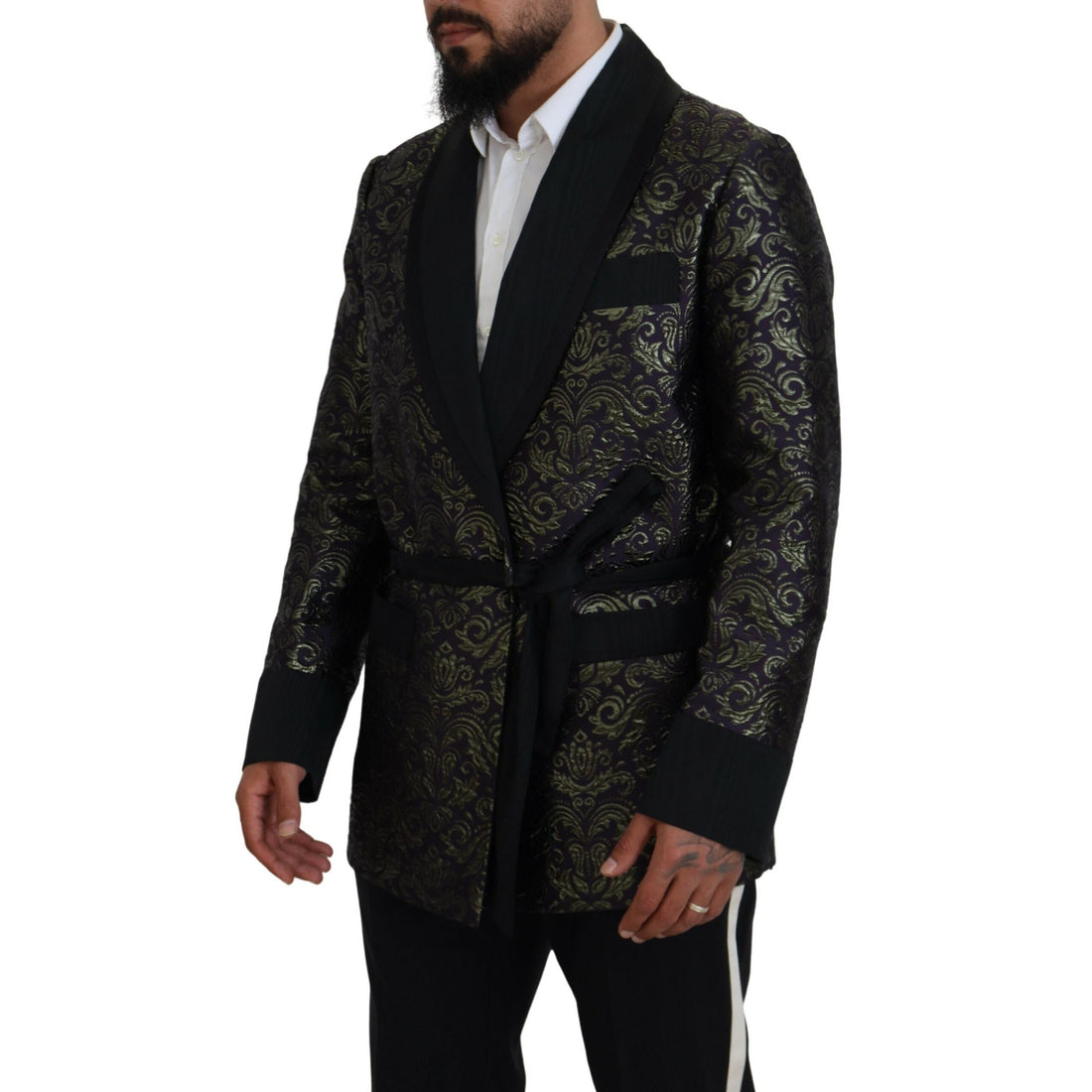 Dolce & Gabbana Gold Jacquard Robe Jacket