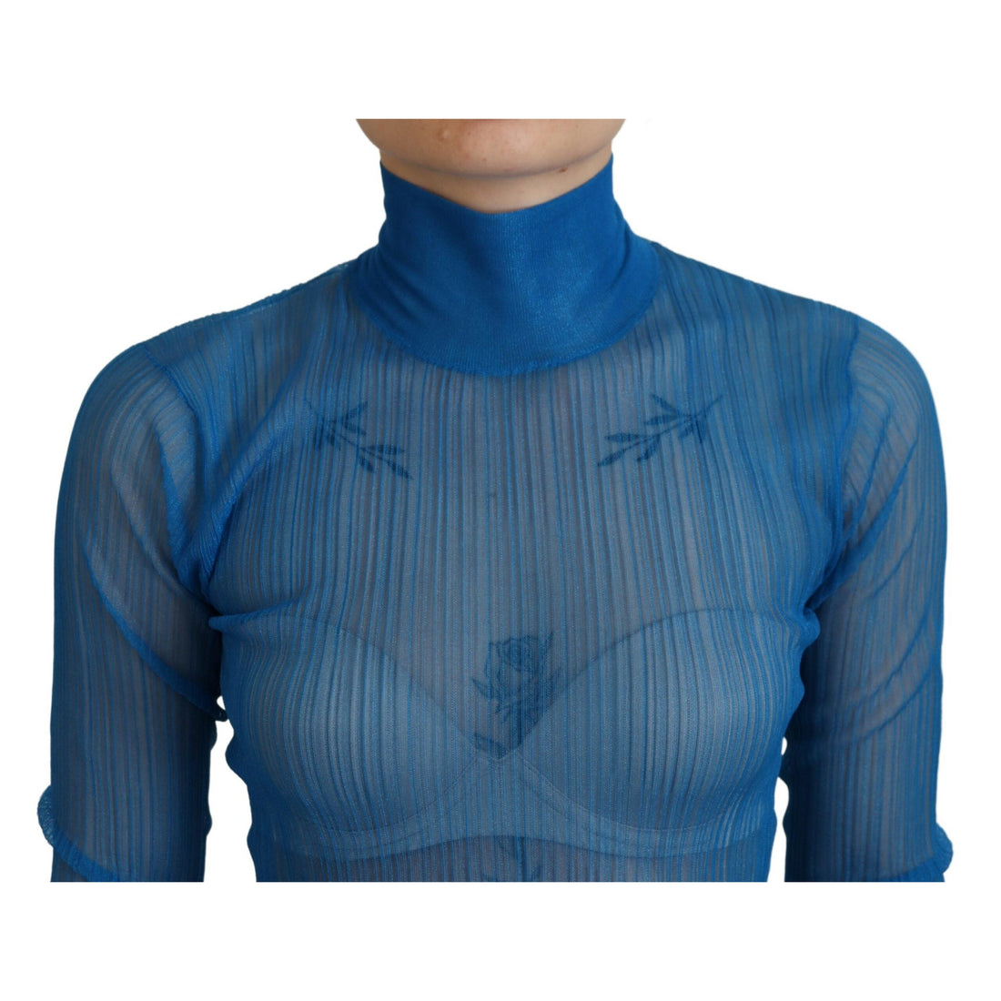 Dolce & Gabbana Elegant Blue Mesh Blouse Top