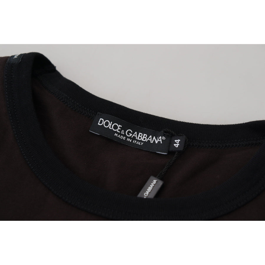 Dolce & Gabbana Elegant Brown Crewneck Cotton Sweater