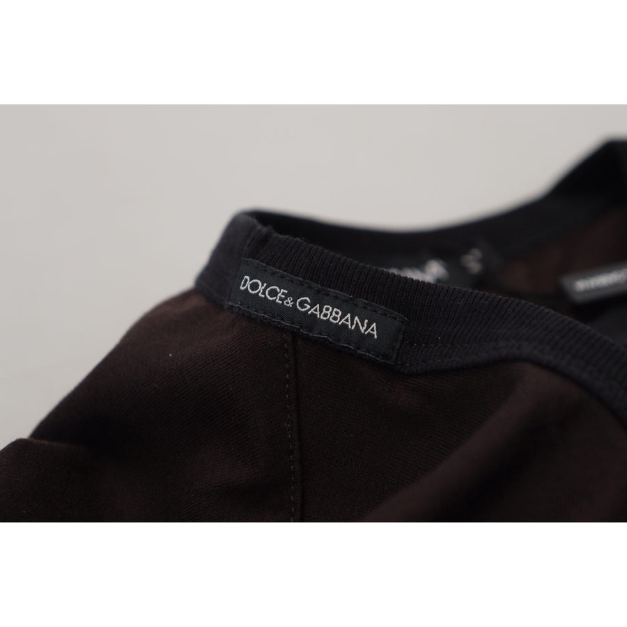 Dolce & Gabbana Elegant Brown Crewneck Cotton Sweater